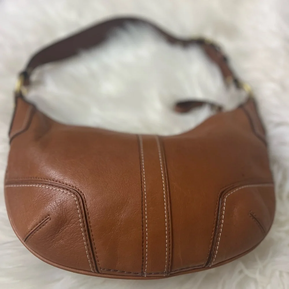 Vintage Coach Hampton Hobo Shoulder Bag Leather 11372 Tan Vintage Y2K